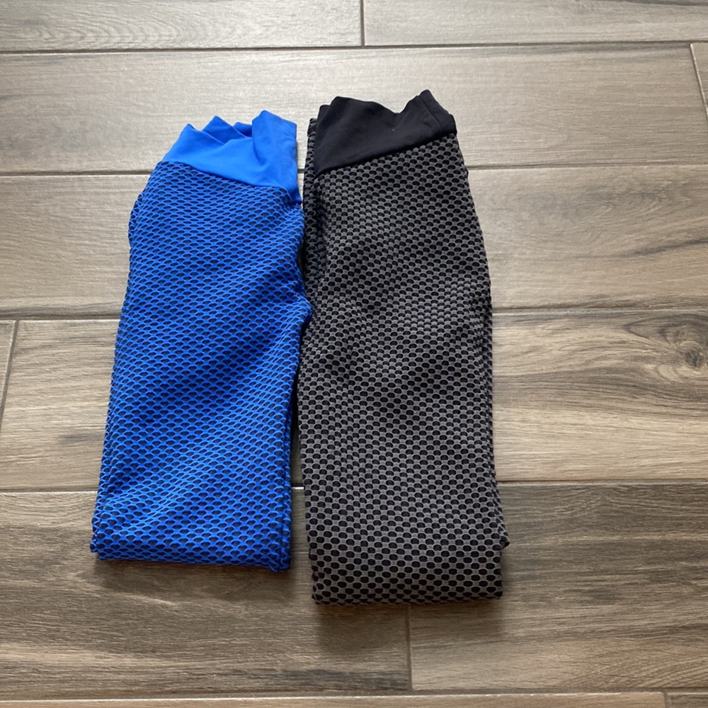 workout Leggings black and blue